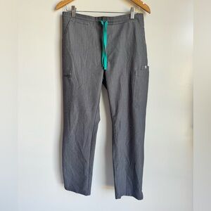 Figs Scrub Pant Women Medium Yola Skinny Cargo Pocket Gray Teal Hospital Dental